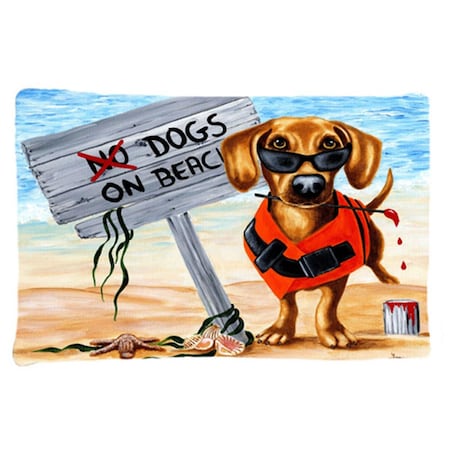 Carolines Treasures The Dog Beach Dachshund Fabric Standard Pillowcase CA78385